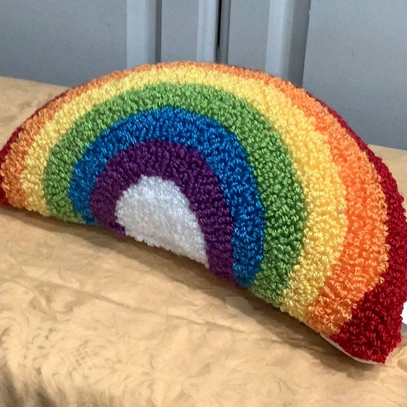 Celebrate It Accent Throw “Rainbow” Pillow Cushion. Small Rainbow Pillow - Picture 9 of 9
